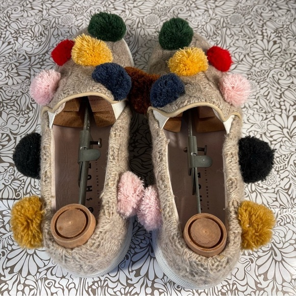 Joshua Sanders tan Wool Blend Pom Pom Slip On Sneakers - Picture 6 of 15